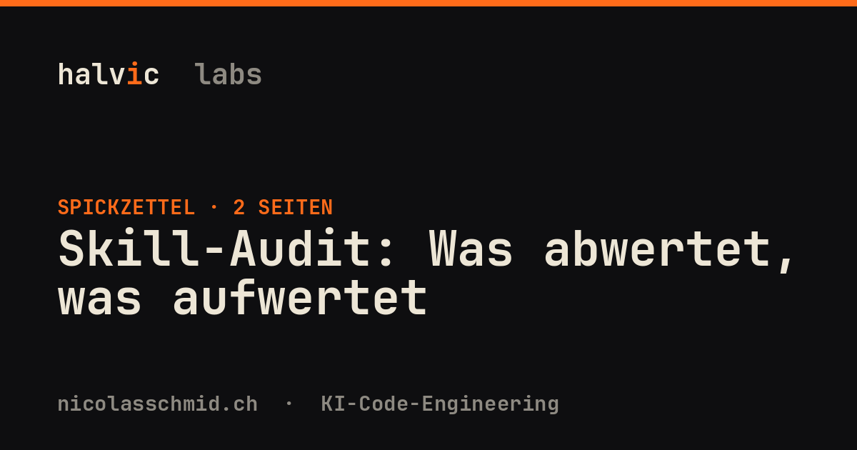 Skill-Audit: Was abwertet, was aufwertet