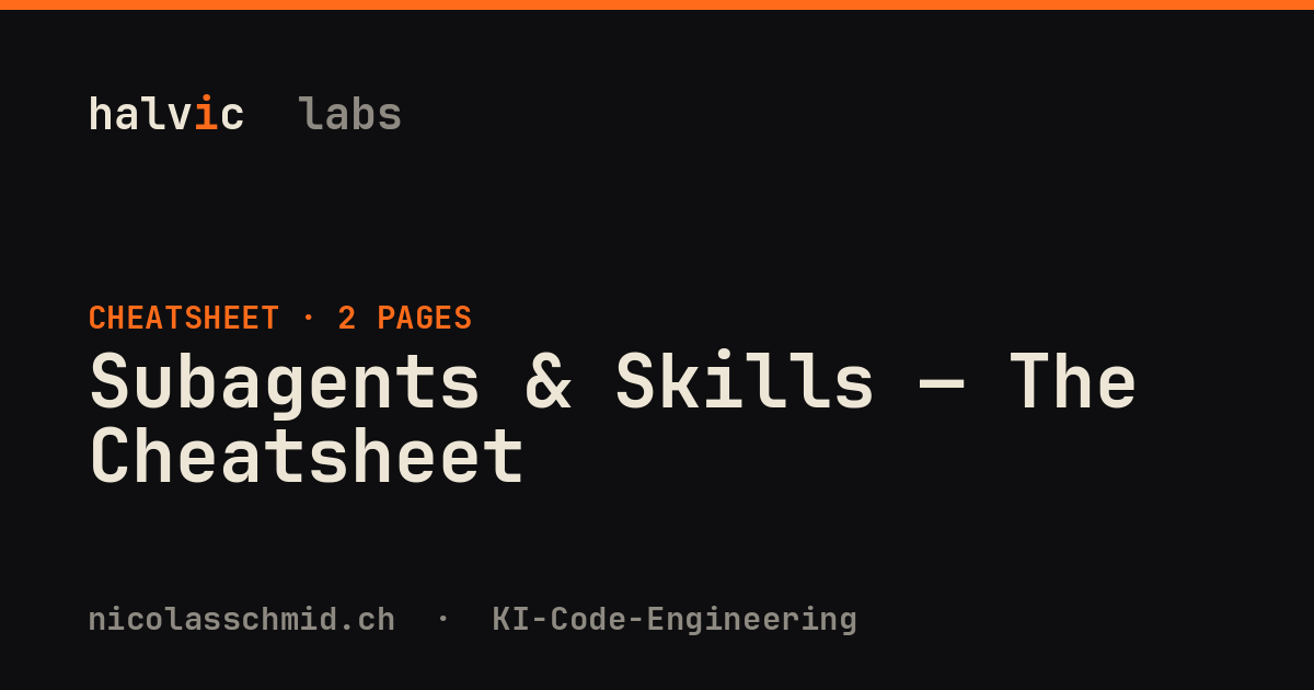 Subagents & Skills — The Cheatsheet