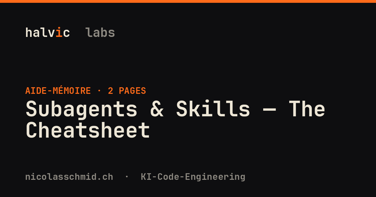 Subagents & Skills — The Cheatsheet